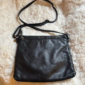 Margot Black Leather Crossbody Bag